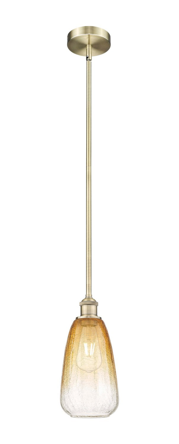 Innovations 616-1S-AB-G480-6AM One Light Mini Pendant, Antique Brass