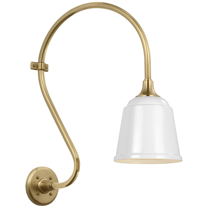 Visual Comfort Signature TOB 2804HAB/S5-WHT LED Barn Light, Hand-Rubbed Antique Brass