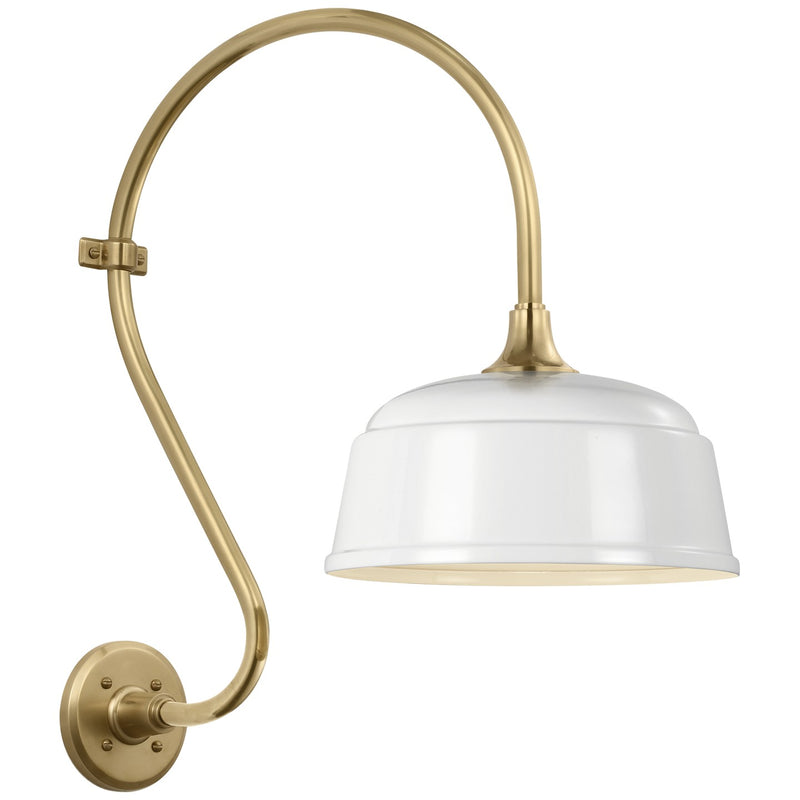 Visual Comfort Signature TOB 2804HAB/S6-WHT LED Barn Light, Hand-Rubbed Antique Brass