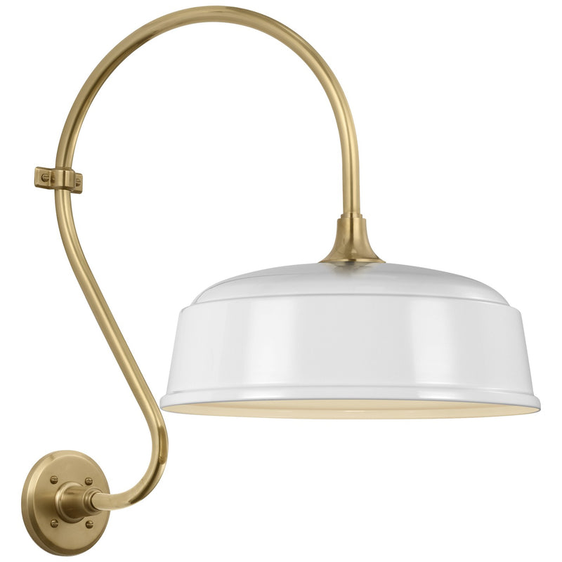 Visual Comfort Signature TOB 2804HAB/S7-WHT LED Barn Light, Hand-Rubbed Antique Brass
