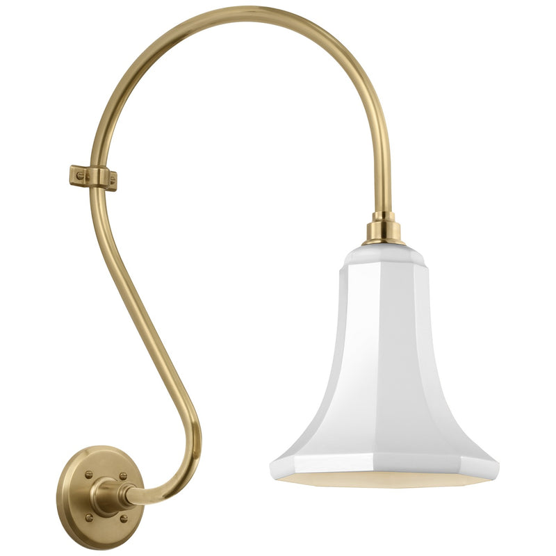 Visual Comfort Signature TOB 2804HAB/S9-WHT LED Barn Light, Hand-Rubbed Antique Brass
