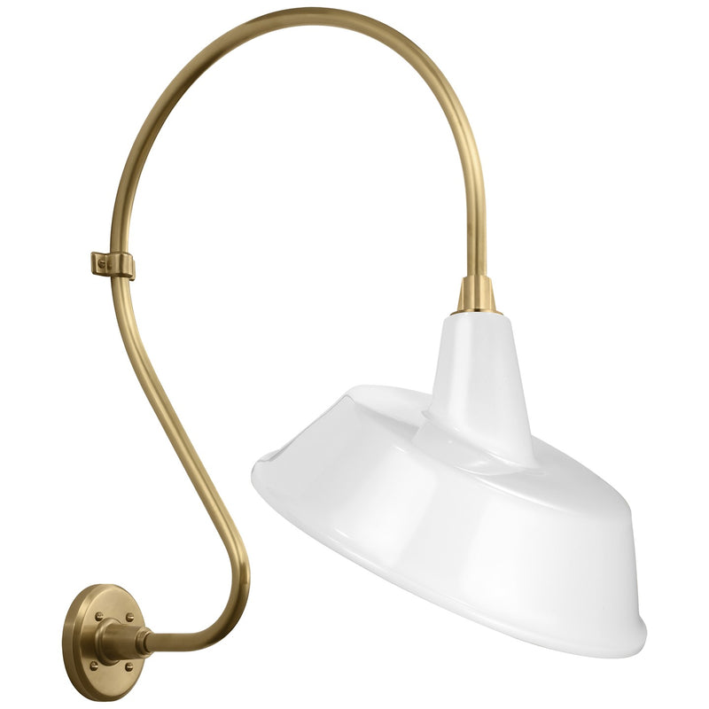 Visual Comfort Signature TOB 2805HAB/S4-WHT LED Barn Light, Hand-Rubbed Antique Brass