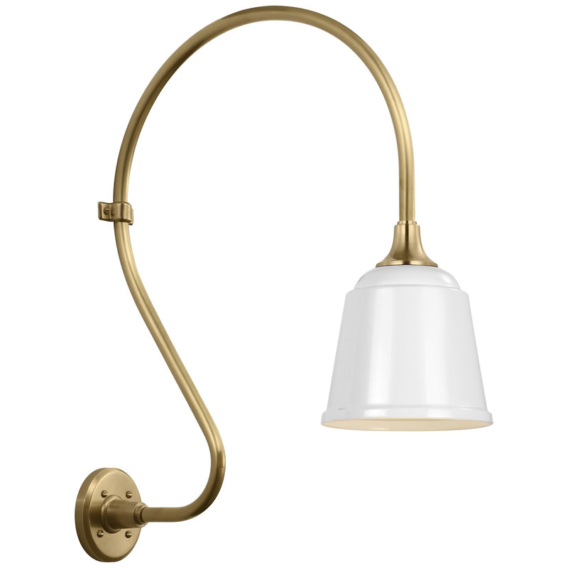Visual Comfort Signature TOB 2805HAB/S5-WHT LED Barn Light, Hand-Rubbed Antique Brass