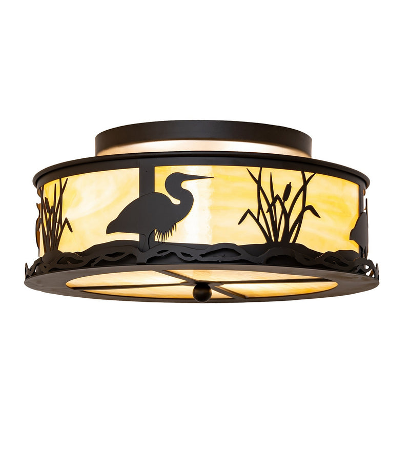 Meyda Tiffany 286075 Two Light Flush Mount, Oil Rubbed Bronze