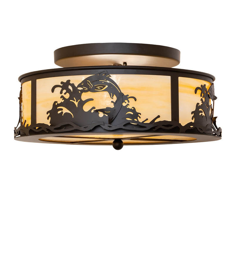 Meyda Tiffany 286242 Two Light Flush Mount, Oil Rubbed Bronze