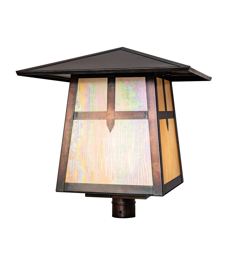 Meyda Tiffany 287190 One Light Post Mount, Weathered Antique Brass