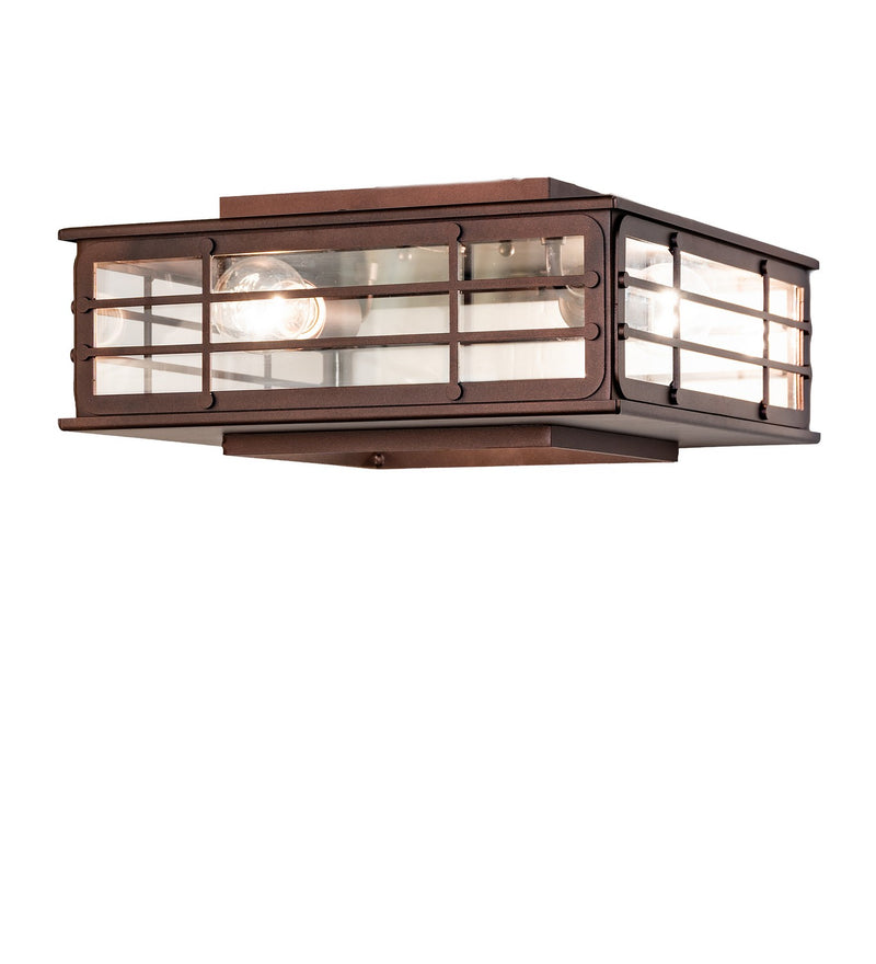 Meyda Tiffany 287427 Two Light Flush Mount, Mahogany Bronze