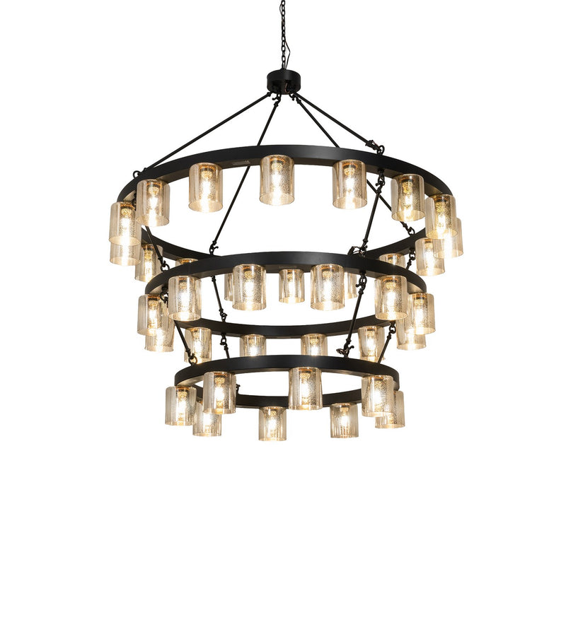 Meyda Tiffany 287885 LED Chandelier, Black Satin Wrought Iron