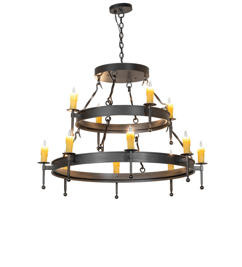 Meyda Tiffany 288131 12 Light Chandelier, Charred Iron