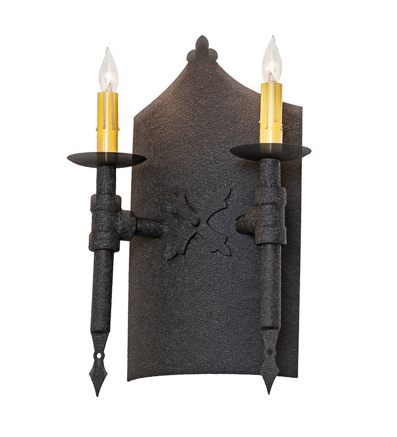 Meyda Tiffany 288236 Two Light Wall Sconce, Black Cracked Ice