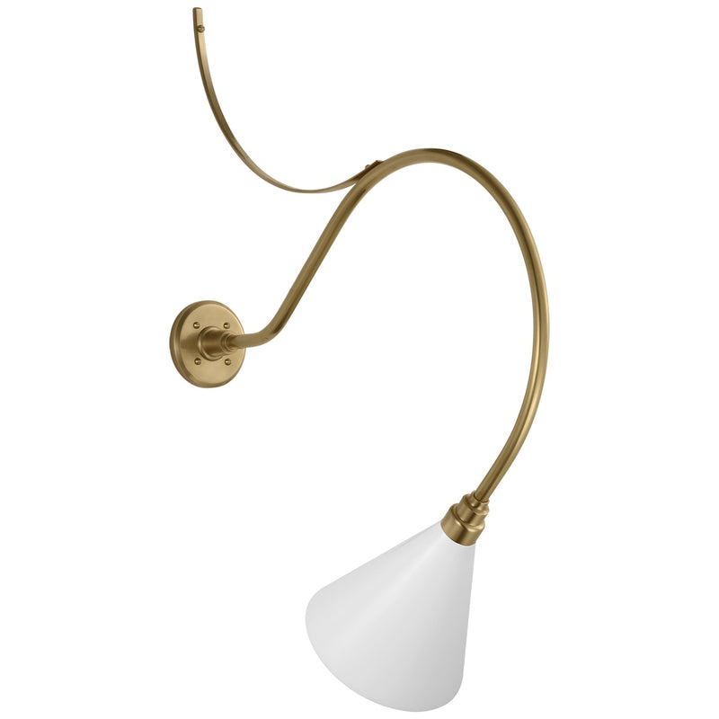 Visual Comfort Signature TOB 2806HAB/S10-WHT LED Barn Light, Hand-Rubbed Antique Brass