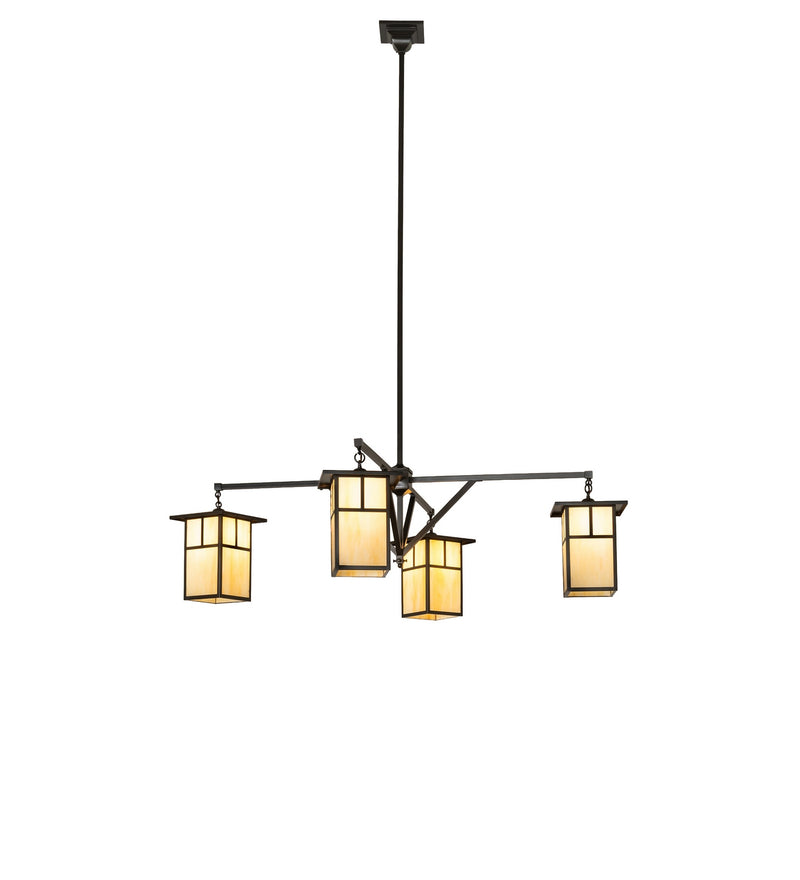Meyda Tiffany 288830 Four Light Chandelier, Craftsman Brown