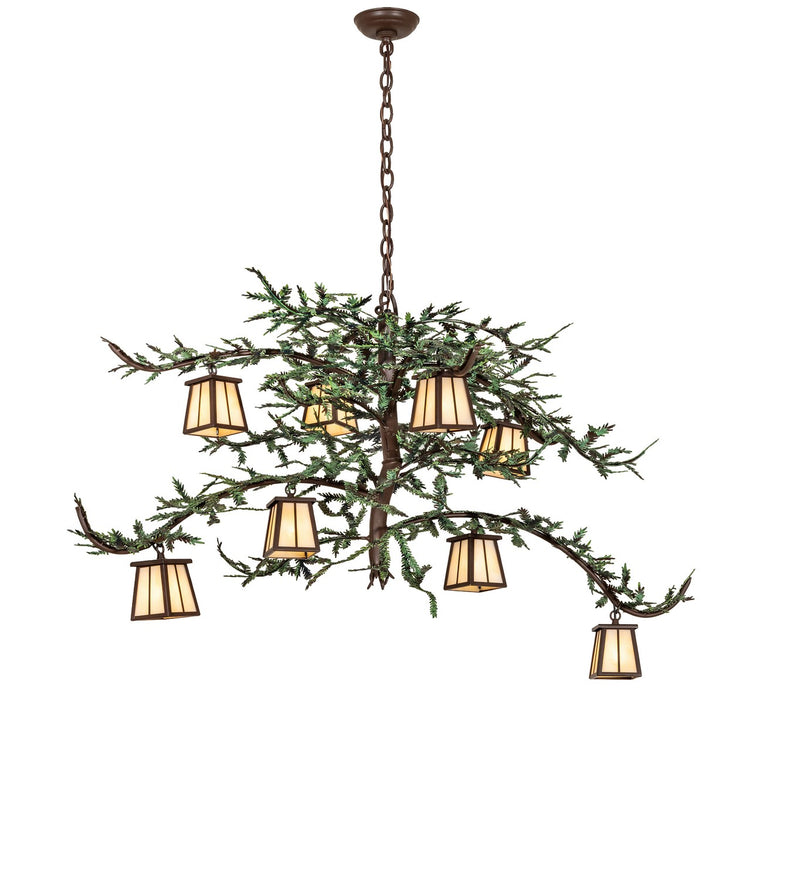 Meyda Tiffany 289038 Eight Light Chandelier, Cafe Noir / Green Branches