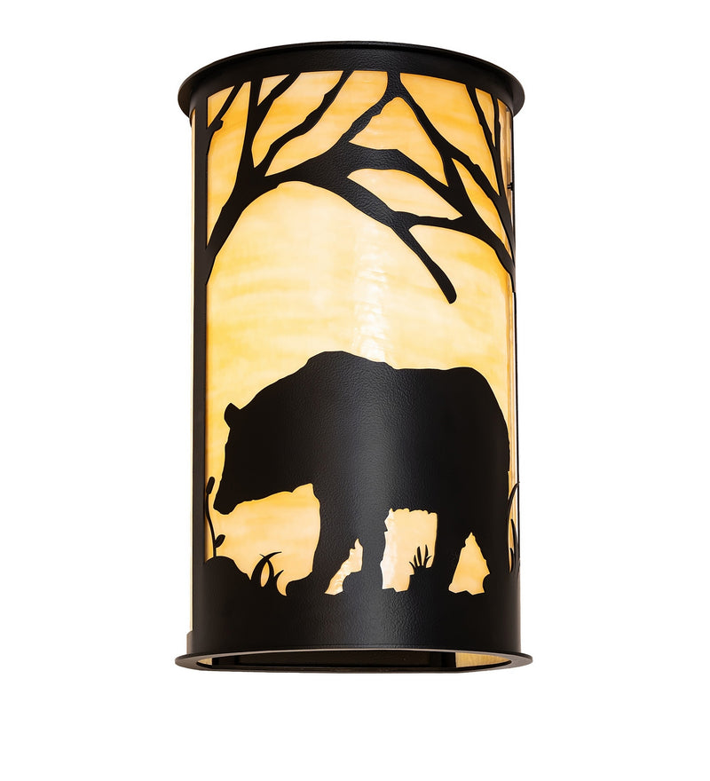 Meyda Tiffany 289106 Two Light Wall Sconce, Black Satin Wrought Iron