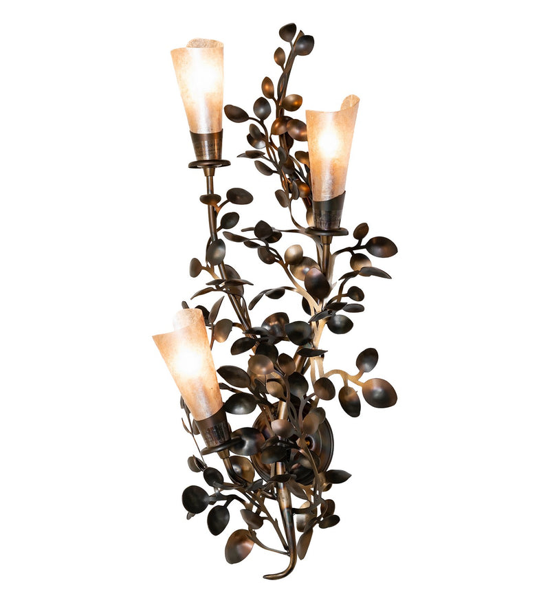 Meyda Tiffany 289151 Three Light Wall Sconce, Dark Burnished Antique Copper