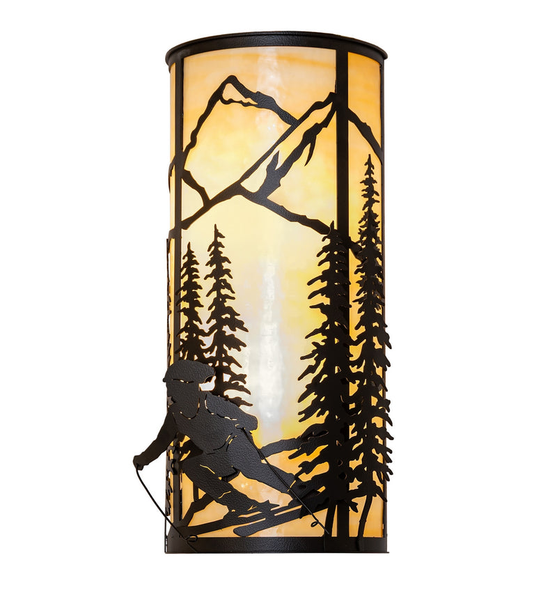 Meyda Tiffany 289355 Two Light Wall Sconce, Black Satin Wrought Iron