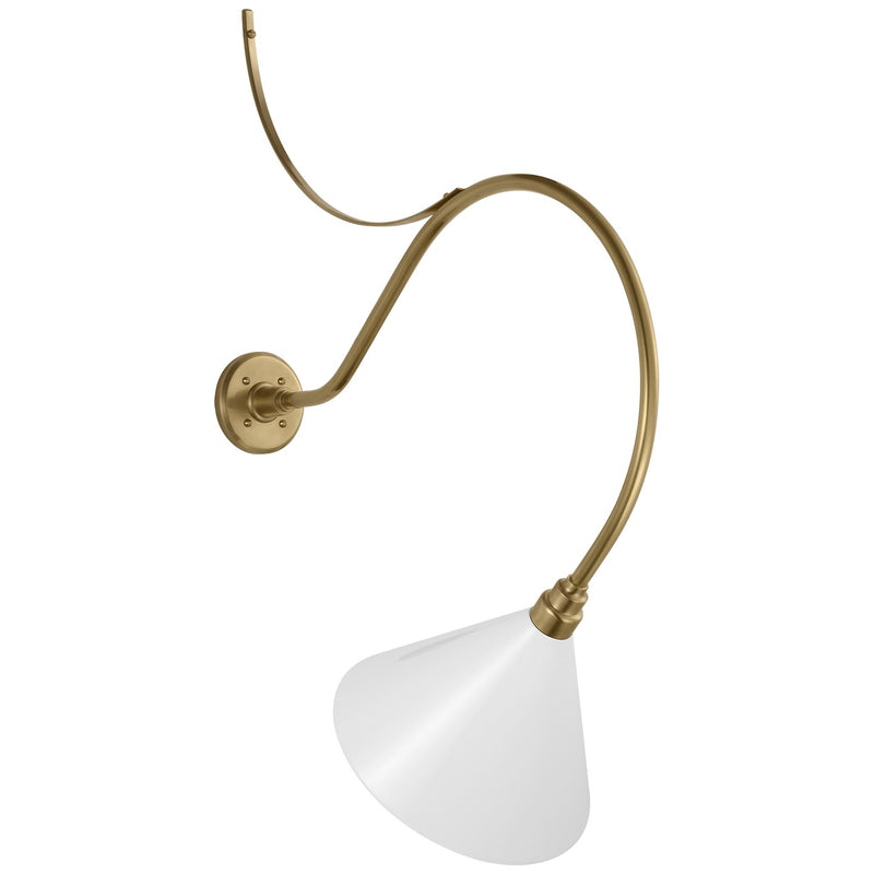Visual Comfort Signature TOB 2806HAB/S11-WHT LED Barn Light, Hand-Rubbed Antique Brass