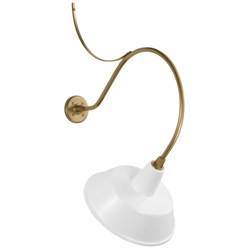 Visual Comfort Signature TOB 2806HAB/S2-WHT LED Barn Light, Hand-Rubbed Antique Brass