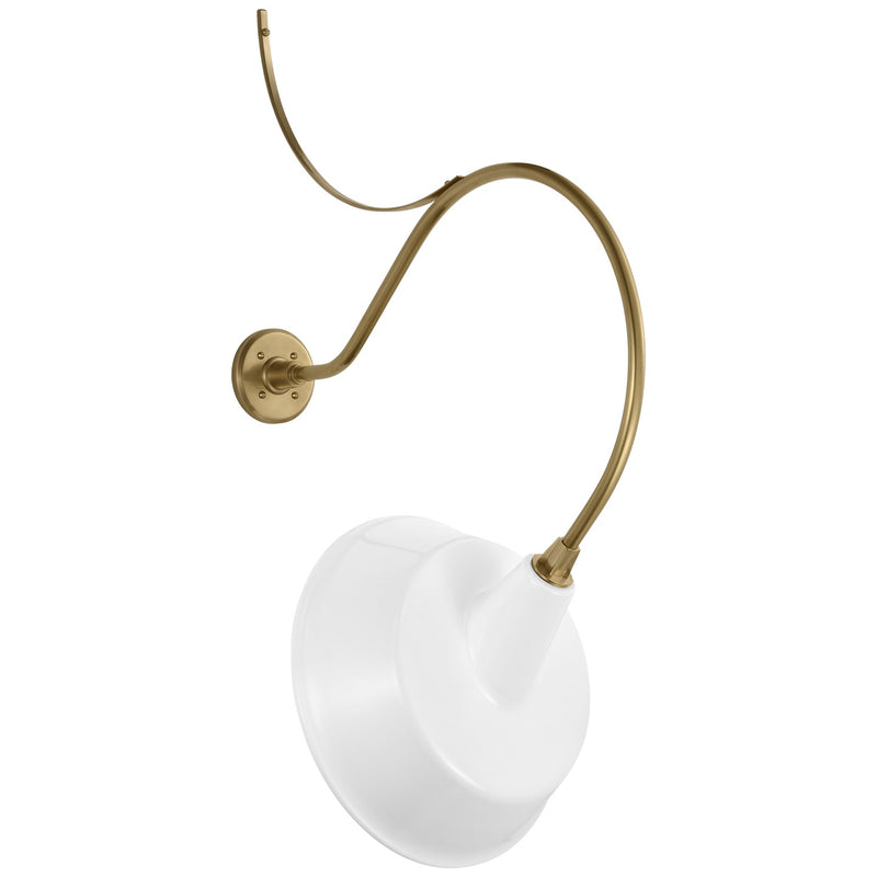 Visual Comfort Signature TOB 2806HAB/S4-WHT LED Barn Light, Hand-Rubbed Antique Brass