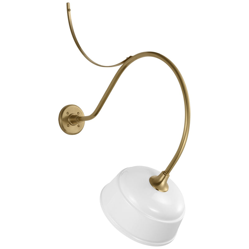 Visual Comfort Signature TOB 2806HAB/S6-WHT LED Barn Light, Hand-Rubbed Antique Brass