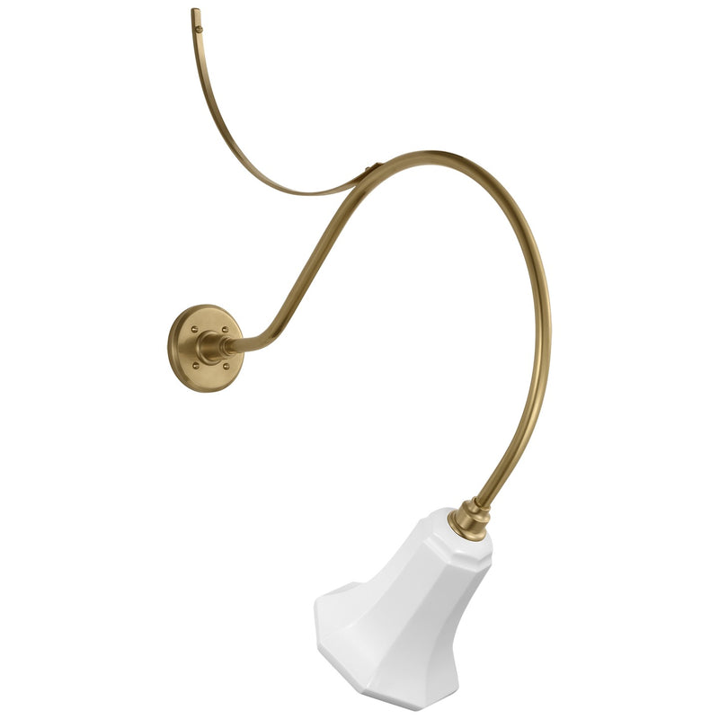 Visual Comfort Signature TOB 2806HAB/S8-WHT LED Barn Light, Hand-Rubbed Antique Brass