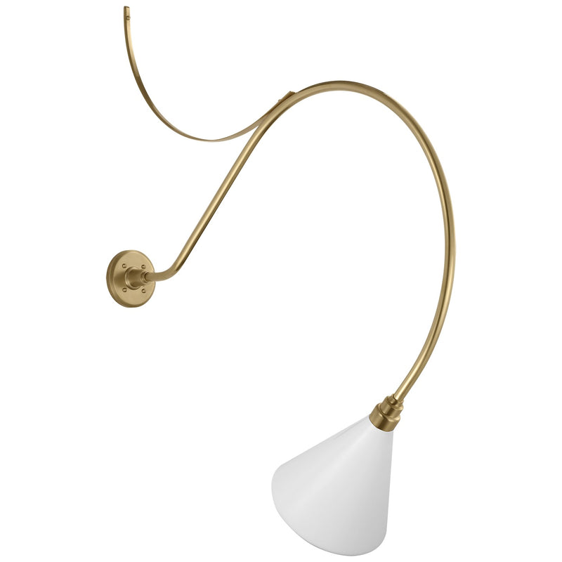 Visual Comfort Signature TOB 2807HAB/S10-WHT LED Barn Light, Hand-Rubbed Antique Brass