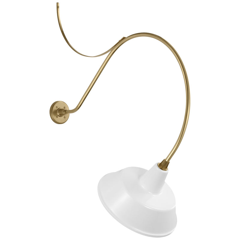 Visual Comfort Signature TOB 2807HAB/S2-WHT LED Barn Light, Hand-Rubbed Antique Brass