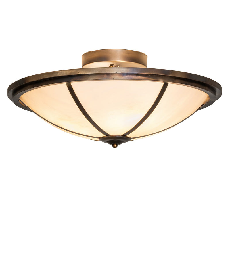 Meyda Tiffany 289616 Four Light Semi-Flush Mount, Light Burnished Antique Copper