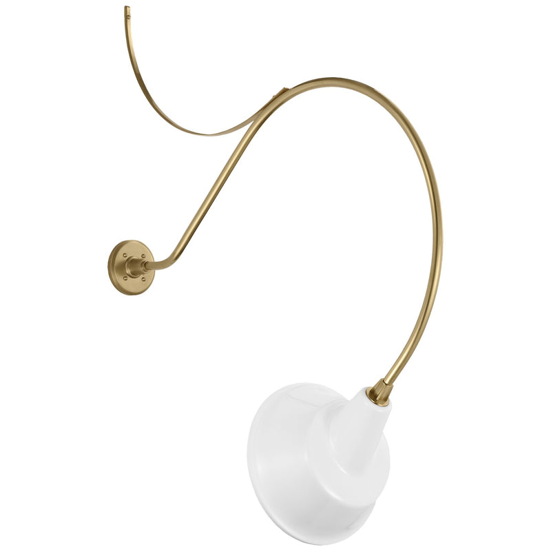 Visual Comfort Signature TOB 2807HAB/S3-WHT LED Barn Light, Hand-Rubbed Antique Brass