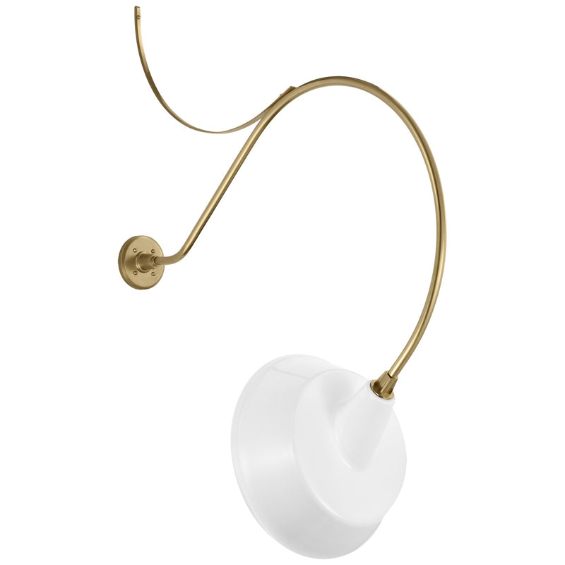 Visual Comfort Signature TOB 2807HAB/S4-WHT LED Barn Light, Hand-Rubbed Antique Brass