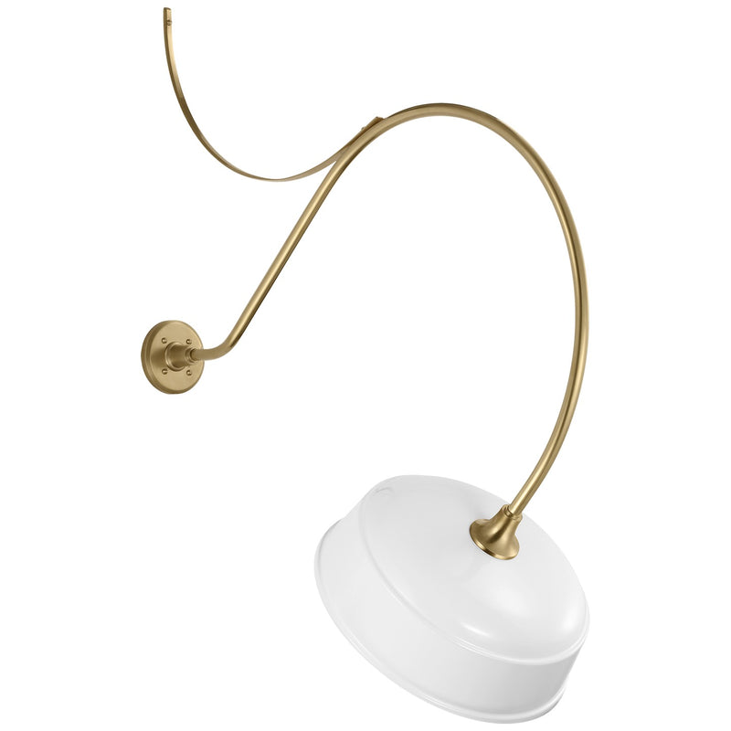 Visual Comfort Signature TOB 2807HAB/S7-WHT LED Barn Light, Hand-Rubbed Antique Brass