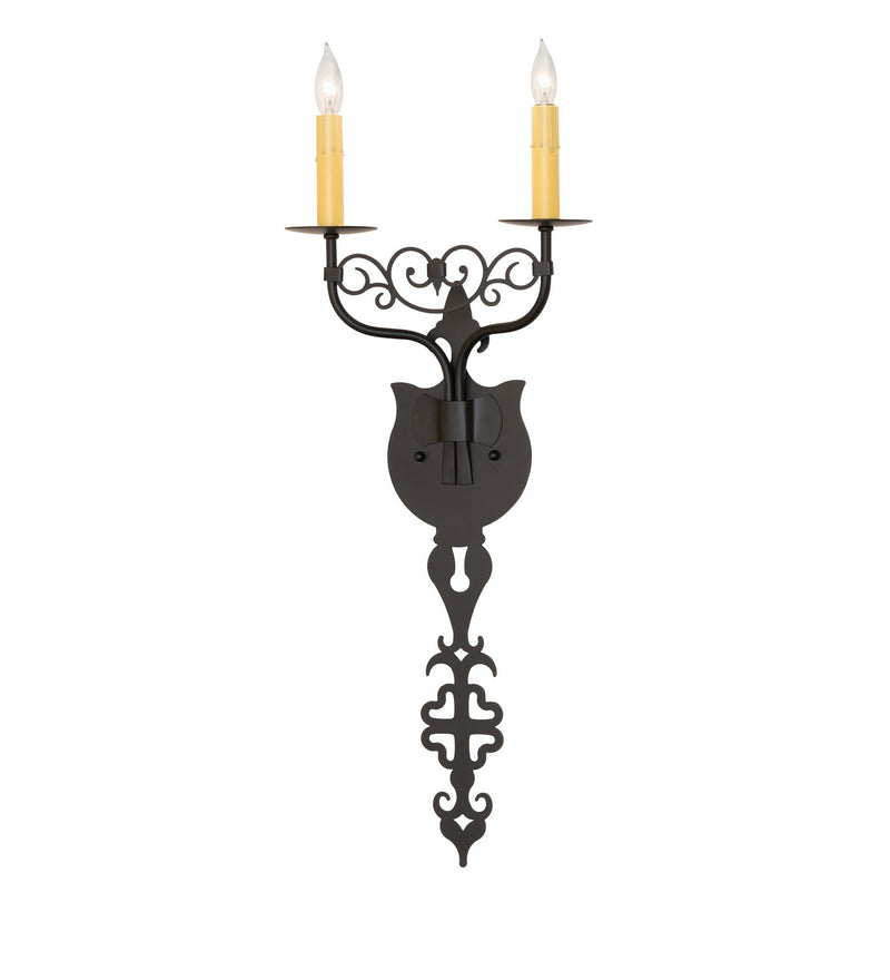 Meyda Tiffany 289652 Two Light Wall Sconce, Blackwash