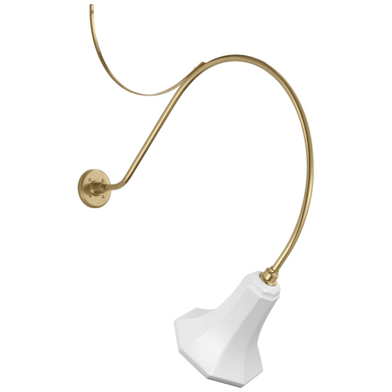 Visual Comfort Signature TOB 2807HAB/S9-WHT LED Barn Light, Hand-Rubbed Antique Brass