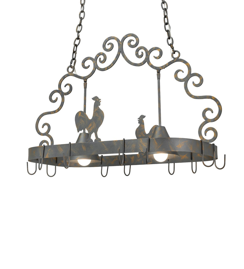 Meyda Tiffany 289824 Two Light Pot Rack, French Bronze