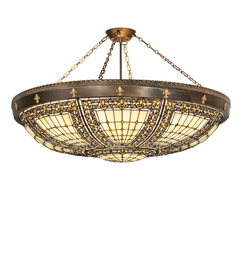 Meyda Tiffany 289842 Eight Light Semi-Flush Mount, Antique Copper & Gold Metallic