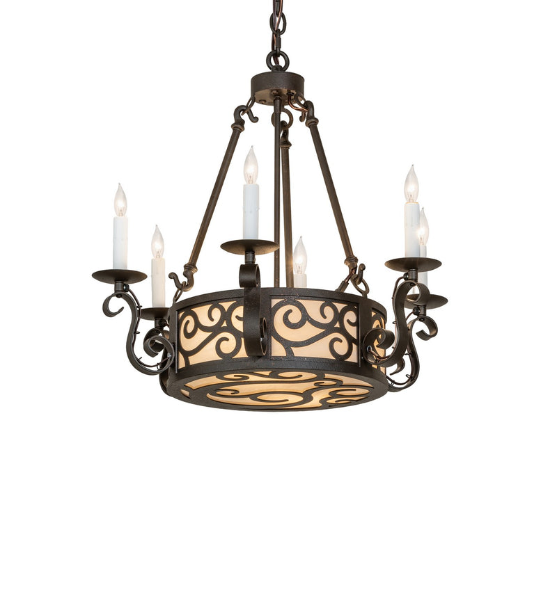 Meyda Tiffany 290183 Eight Light Chandelier, Rust Copper