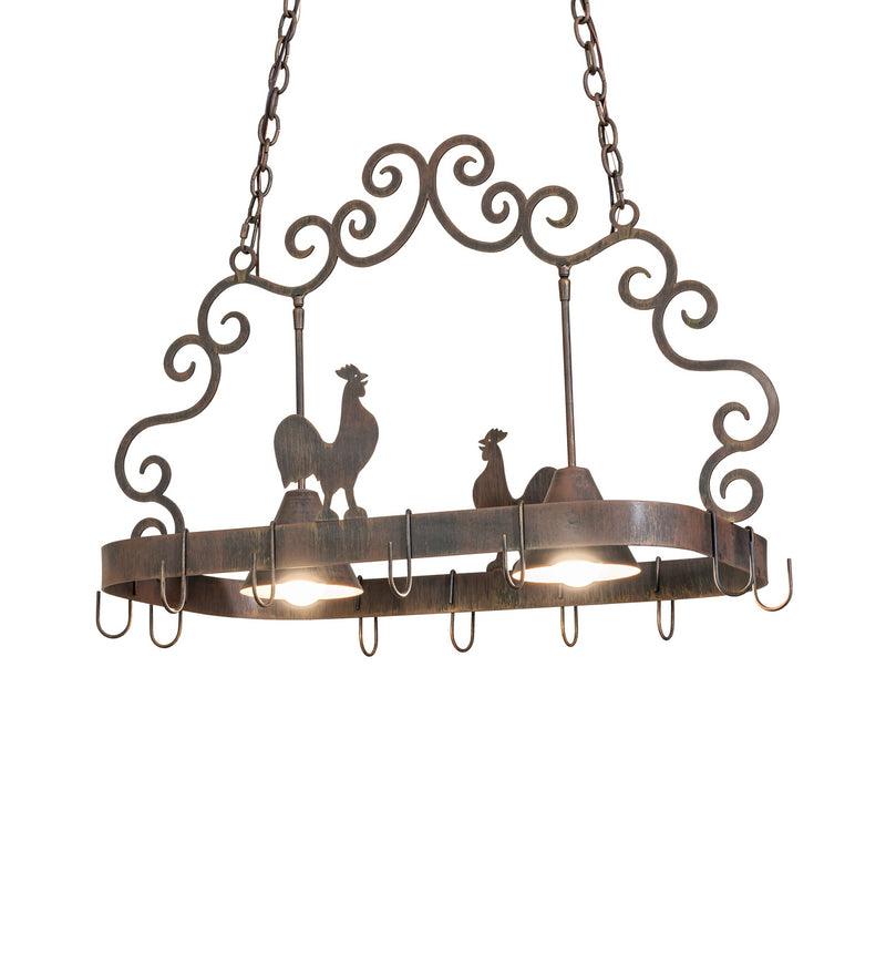 Meyda Tiffany 290251 Two Light Pot Rack, Cortez Gold