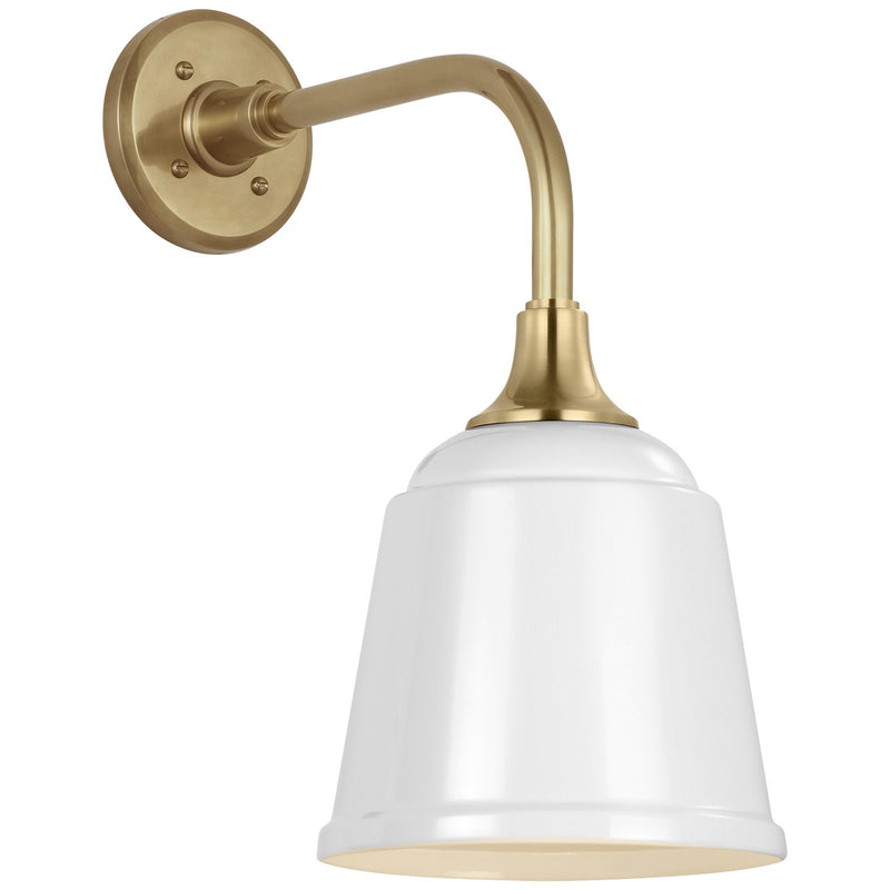 Visual Comfort Signature TOB 2808HAB/S5-WHT LED Barn Light, Hand-Rubbed Antique Brass