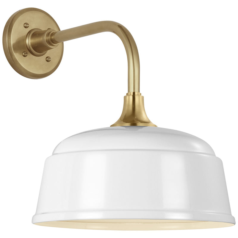 Visual Comfort Signature TOB 2808HAB/S6-WHT LED Barn Light, Hand-Rubbed Antique Brass