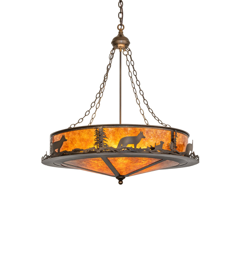 Meyda Tiffany 290828 Four Light Pendant, Antique Copper