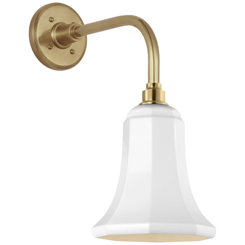 Visual Comfort Signature TOB 2808HAB/S8-WHT LED Barn Light, Hand-Rubbed Antique Brass