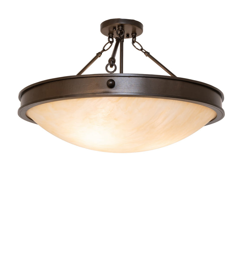Meyda Tiffany 291451 Three Light Semi-Flush Mount, Bronze
