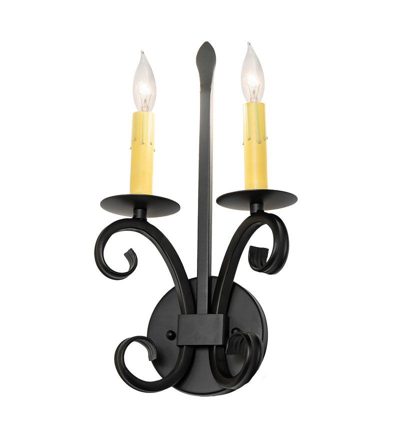 Meyda Tiffany 291600 Two Light Wall Sconce, Blackwash