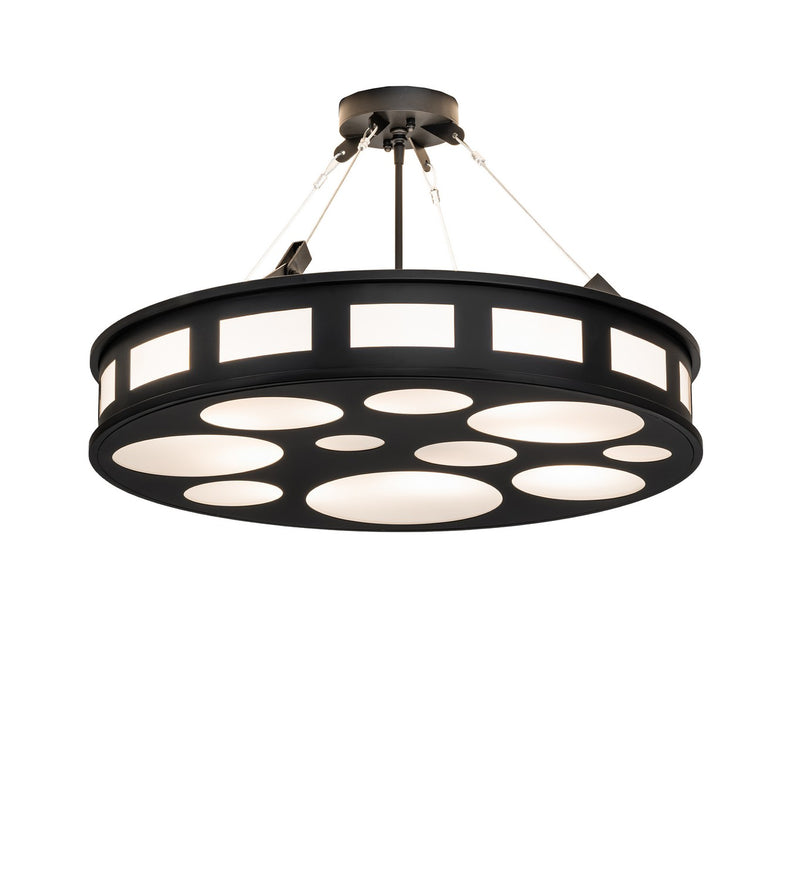 Meyda Tiffany 291836 Eight Light Semi-Flush Mount, Blackwash