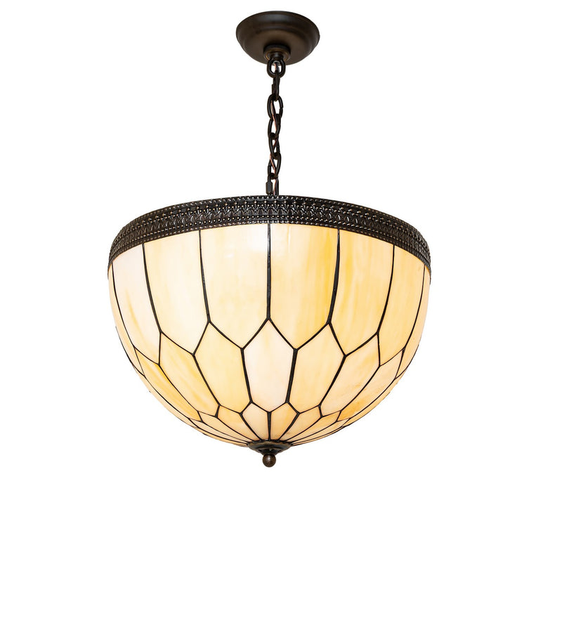 Meyda Tiffany 292963 Three Light Pendant, Oil Rubbed Bronze/Hi-Lited Craftsman Brown