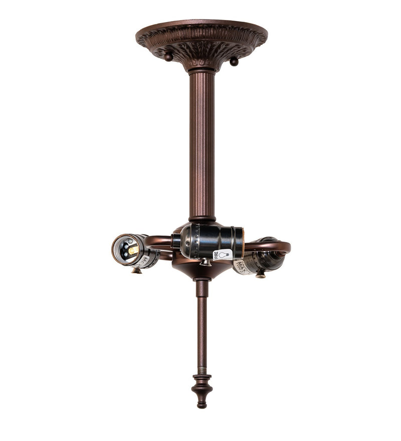Meyda Tiffany 292988 Three Light Semi-Flush Mount Hardware, Mahogany Bronze