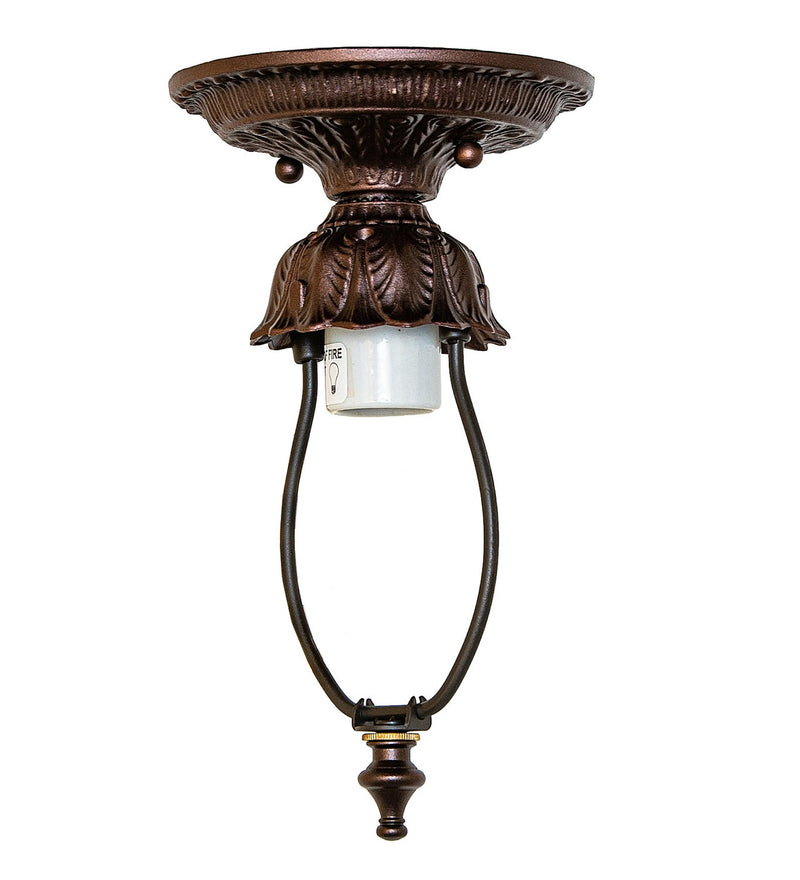 Meyda Tiffany 293033 One Light Flush Mount Hardware, Mahogany Bronze
