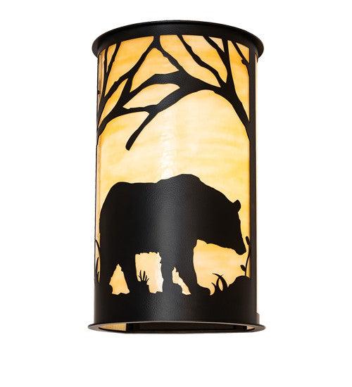 Meyda Tiffany 293525 Two Light Wall Sconce, Black Satin Wrought Iron