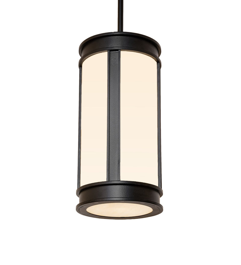 Meyda Tiffany 296026 One Light Pendant, Black Satin Wrought Iron