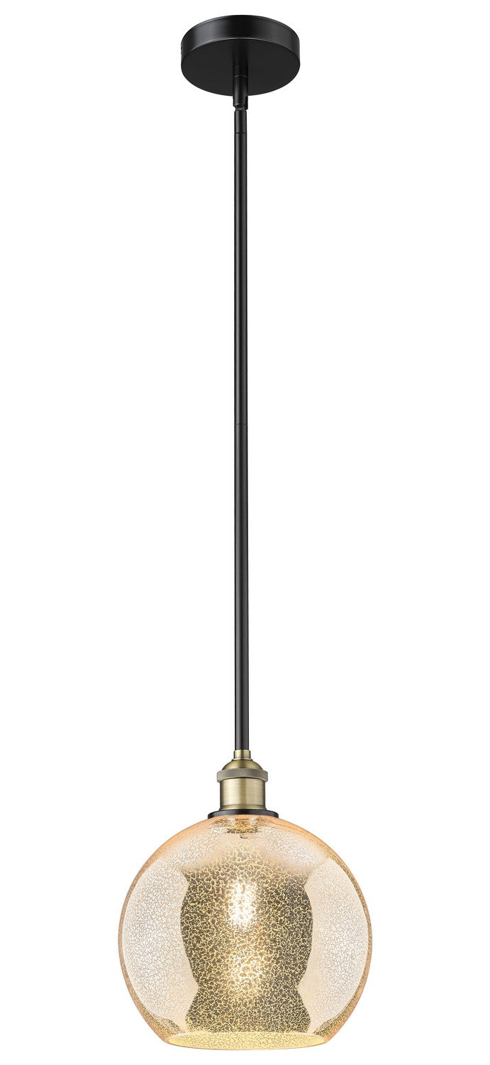Innovations 616-1S-BAB-G128-10 One Light Mini Pendant, Black Antique Brass